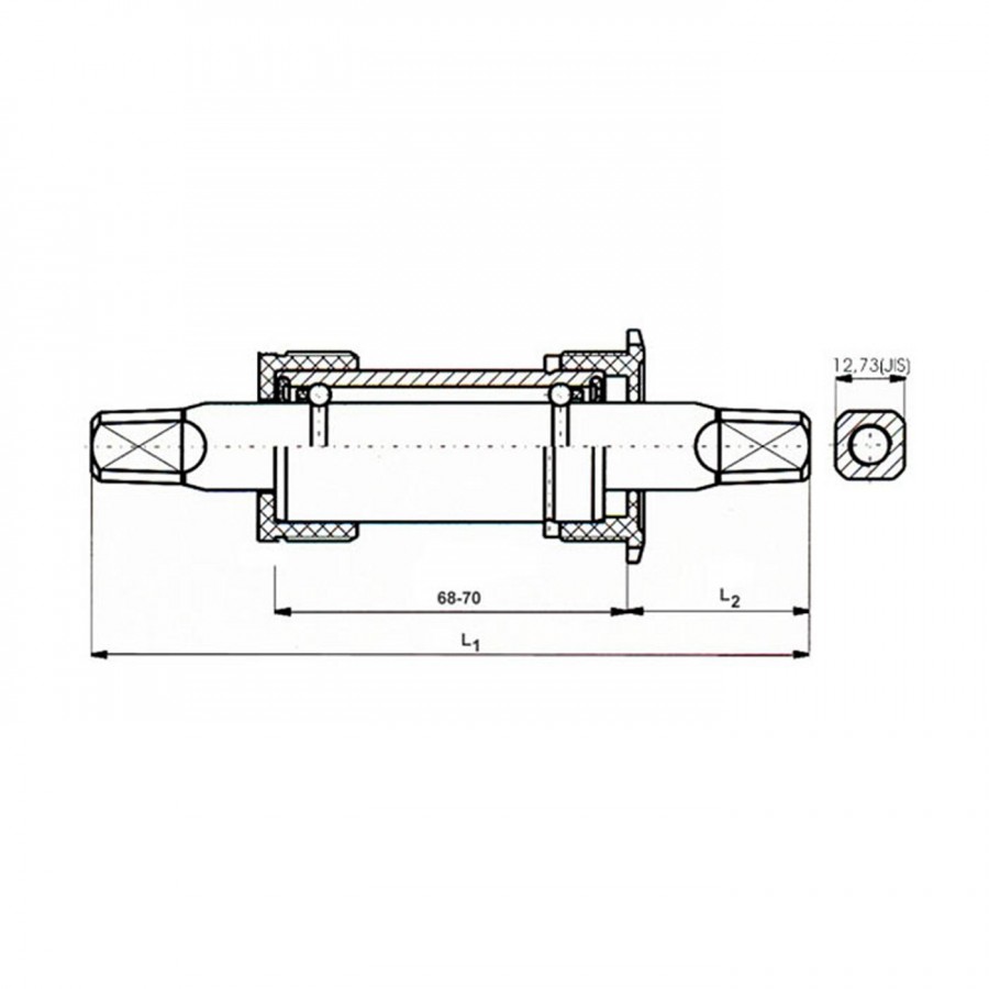 Mouvement central compact neco 110,5/21 mm, avec coques en nylon des deux côtés - 2