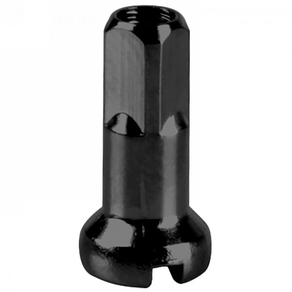 Speichen-nippel, 12 mm, für 2.3 mm speichen (13g), messing, schwarz, 500 stück im pe-beutel 1000 stück - 1