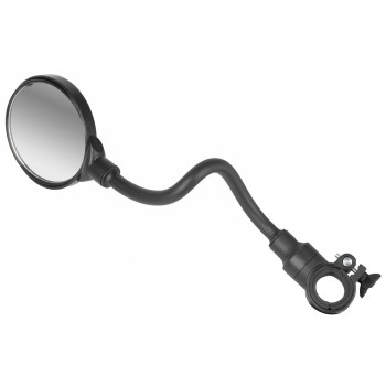 Bicycle mirror with gooseneck, tool-free mounting, plastic, black, length approx. 375 mm, 3d adjustable convex 80 mm - 2