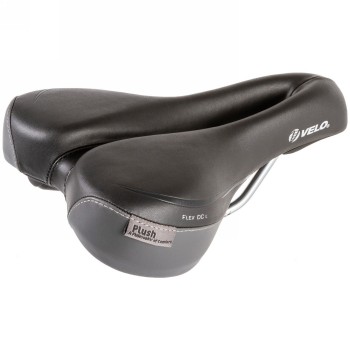 Ladies' saddle, velo plush, flex dc l, only 368g, without clamp, with deep v-cut, on card - 1