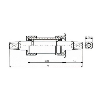 Compact inner bearing neco for shimano tool, 127.5/31 mm, with steel shells, bsa, jis - 2