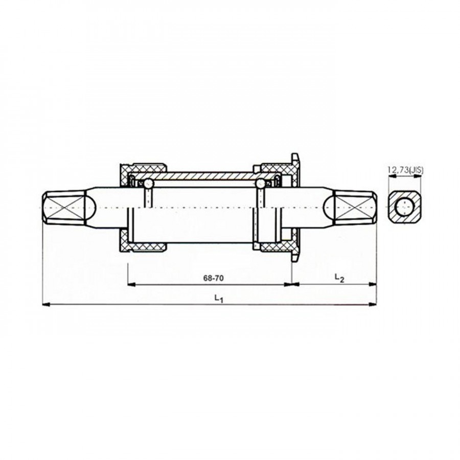 Compact inner bearing neco for shimano tool, 127.5/31 mm, with steel shells, bsa, jis - 2