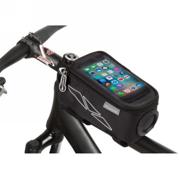 Top tube bag for smartphone 'm-wave', with loudspeaker, fastening with 3 velcro fasteners, without batteries - 3