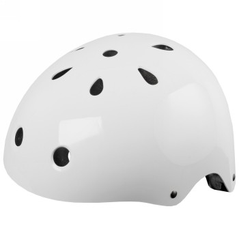 Casco per freestyle - skating - bmx - outdoor, lancio, design: bianco lucido, taglia l 58 - 61 cm, con sistema ad anello, scatol