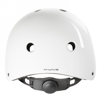 casque pour freestyle - skating - bmx - outdoor, launch, design : blanc brillant, taille l 58 - 61 cm, avec système d'anneaux, b