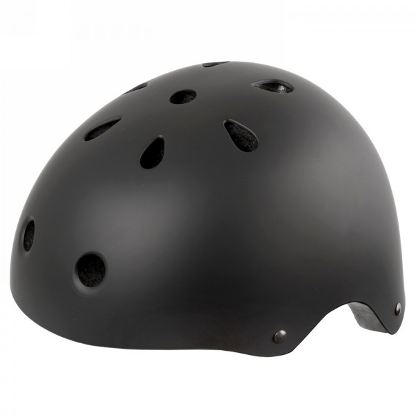 Casco per freestyle - skating - bmx - outdoor, lancio, design: nero opaco, taglia l 58 - 61 cm, con sistema ad anello, scatola -