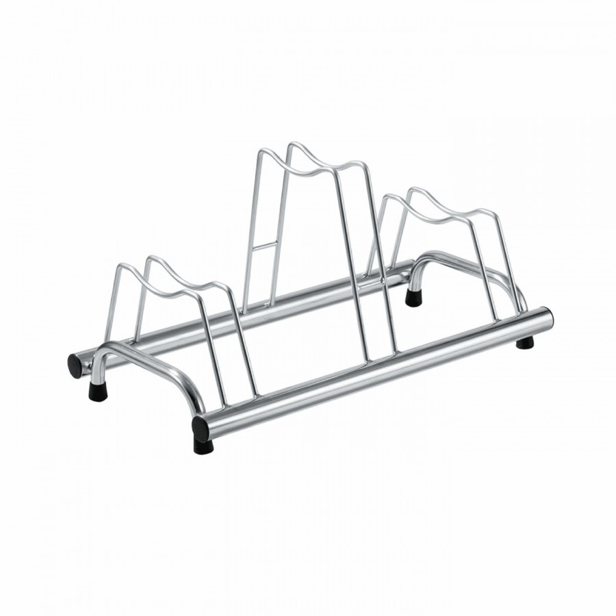 Premium 3-space rack 77x42x41cm in silver steel - 1