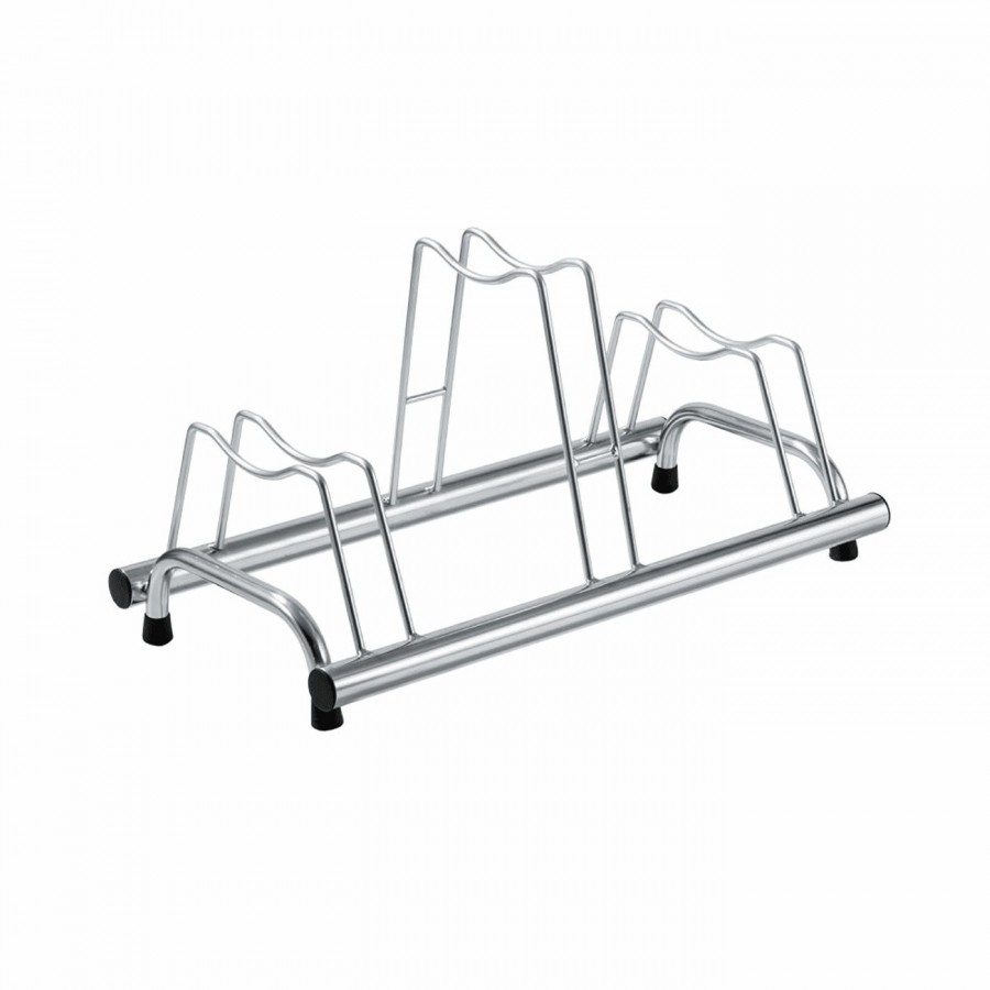 Rack premium de 3 espacios 77x42x41cm en acero plateado - 1