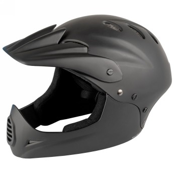 Freeride/downhill helmet, all-in-1, design: matt black, size 54 - 58 cm, size adjustment by 2 different thicknesses - 1