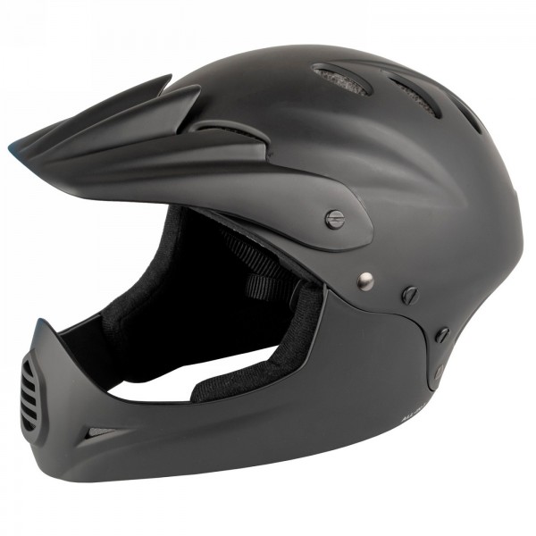 Casco freeride/downhill, all-in-1, design: nero opaco, taglia 54 - 58 cm, regolazione della taglia con 2 diversi spessori - 1 - 