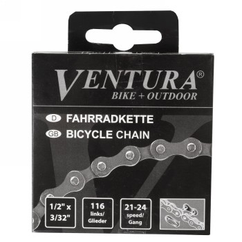 Chaîne de vélo ventura, 116 gl., 1/2x3/32, pour 21-24 vitesses, ek - 2