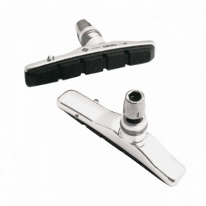 Mtb standard 72mm brake pad holder in silver aluminum with nut - 1