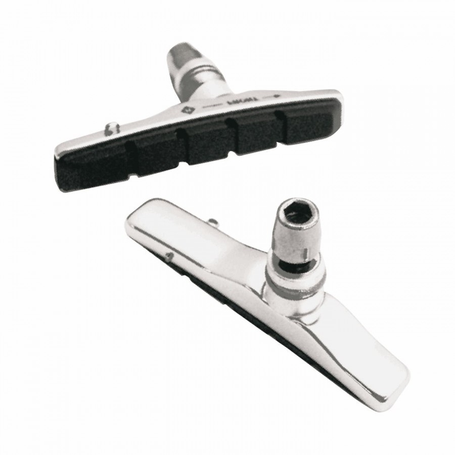 Portapattini freno mtb standard 72mm in alluminio argento con dado - 1 - Pattini - 4712831651981