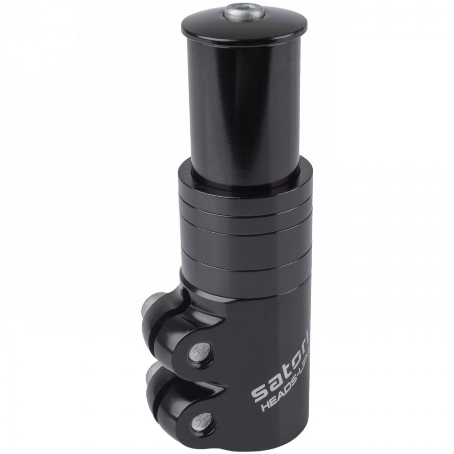 Height adapter for ahead stem, aluminium, black, for 1.1/8', 28.6 x 117 mm, 221 g, height adjustable, blister packed - 2