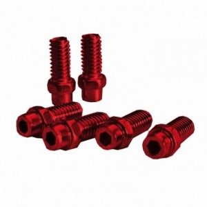 Kit pins pedal 4mm in red aluminum - 40 pieces - 1