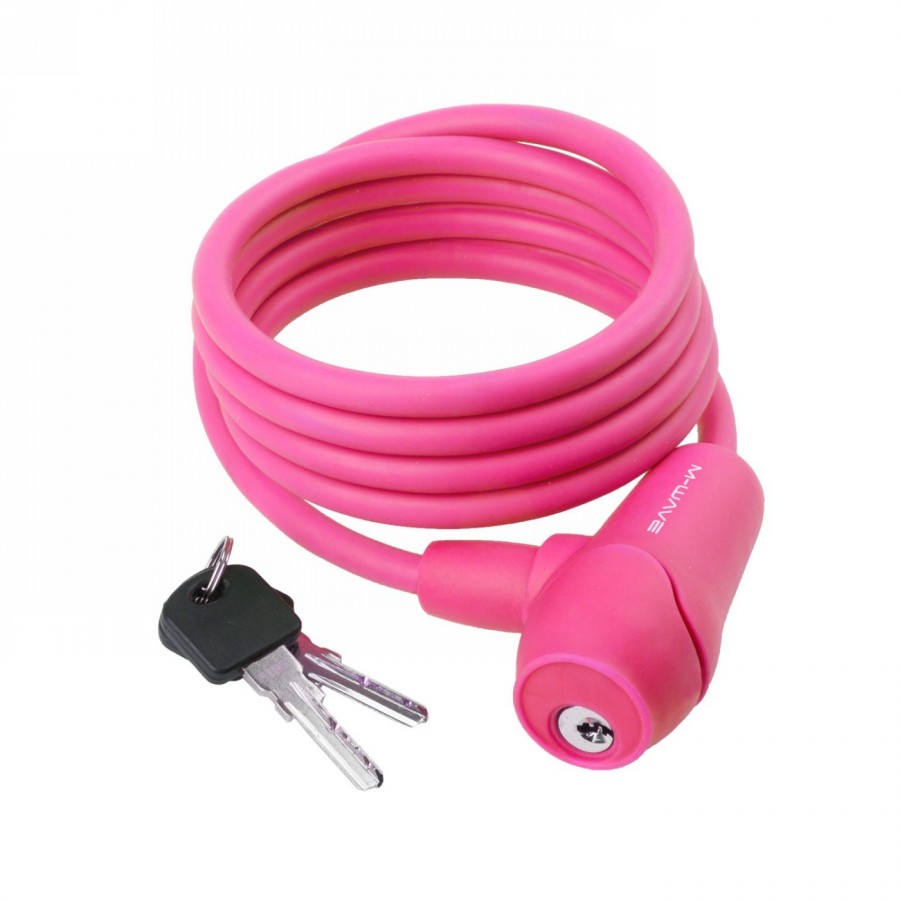 Cadenas en spirale en silicone M-Wave, 1500 x 8 mm, rose, sur carte - 1