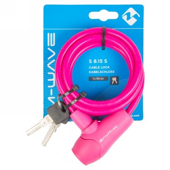 Cadenas en spirale en silicone M-Wave, 1500 x 8 mm, rose, sur carte - 3