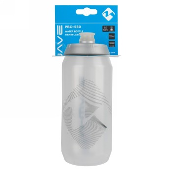 M-wave PBO 550 drinks bottle, plastic, 550 ml, clear/silver/clear, on cardboard - 4