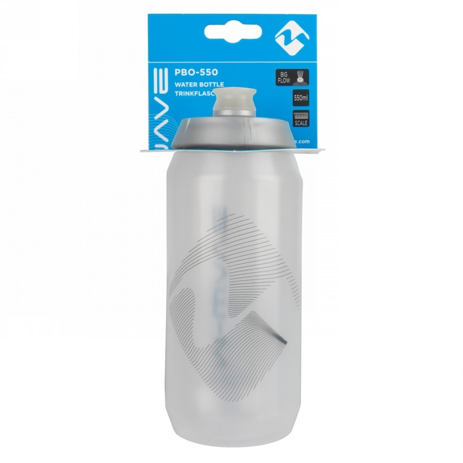 M-wave PBO 550 drinks bottle, plastic, 550 ml, clear/silver/clear, on cardboard - 4