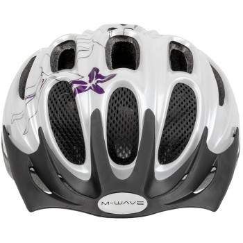 Casco para adultos/jóvenes, activo, diseño: flor blanca, talla m 53 - 57 cm, con sistema de anillas, caja - 2