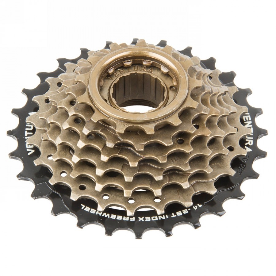 Frl sprocket 'ventura', 5-fold, 14-28 teeth, index, black/brown, ec - 1