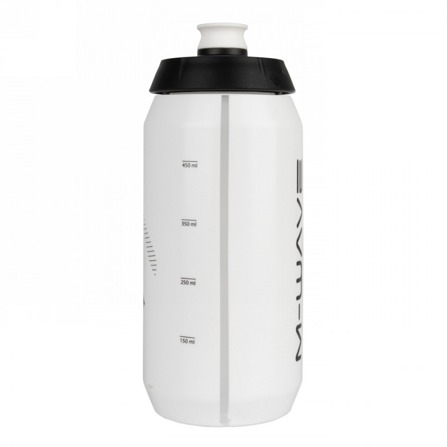 M-wave PBO 550 water bottle, plastic, 550 ml, white/black/white, on cardboard - 2