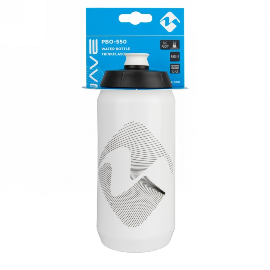 M-wave PBO 550 water bottle, plastic, 550 ml, white/black/white, on cardboard - 4