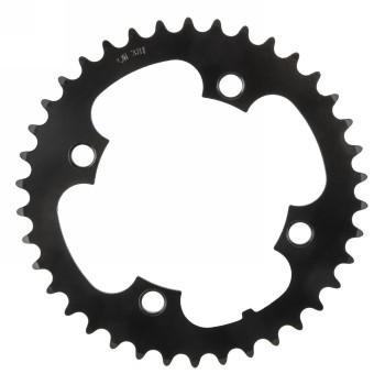 E-bike chainring, bcd 104mm, 36 teeth, for 1/2' x 3/32' and 11/128', black, steel, on samox card - 1