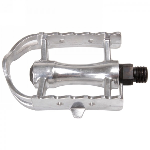 Road bike pedal steady a11, aluminium, 96 x 62 mm, pedal hooks retrofittable, silver, am - 1