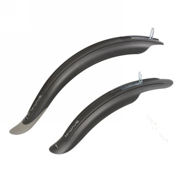 Mudguard set, m-wave, for 16' - 20', vr + hr, plastic, black, on card - 1