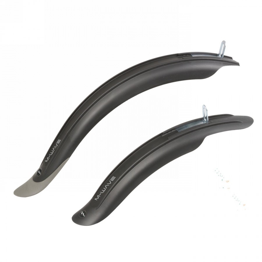 Mudguard set, m-wave, for 16' - 20', vr + hr, plastic, black, on card - 1