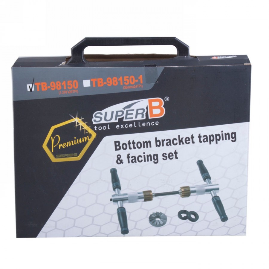 bottom bracket cutter/tap set super b tb 98150, for 1.37 'x24tpi right and left hand thread, in hard case - 3