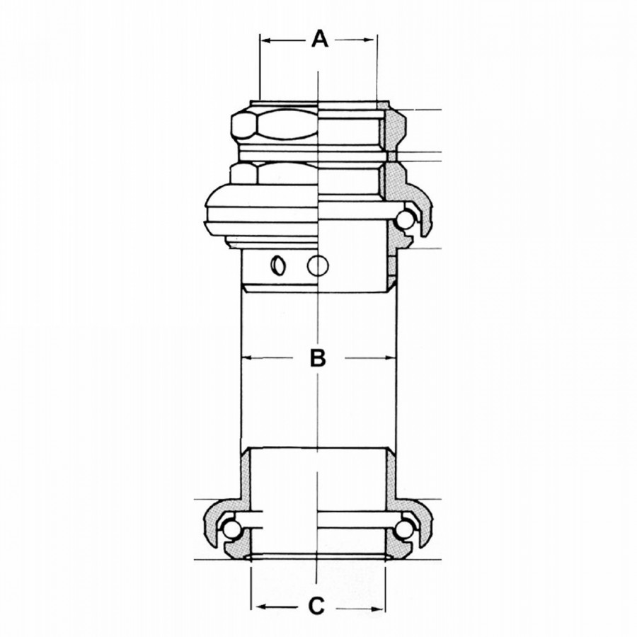 Serie de dirección Tange Seiki, 1', aluminio, plata, 22,4/30,2/26,4 mm, ek - 3