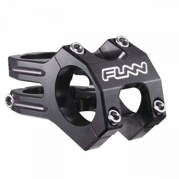 Funnduro handlebar stem 35mm x 35mm in aluminum angle 0° black - 1