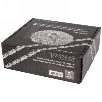 Power set ventura, 7-speed, consisting of cassette sprocket no. 700167 (12-28z) + chain no. 302165 (1/2 x 3/32, 116 links) - 2