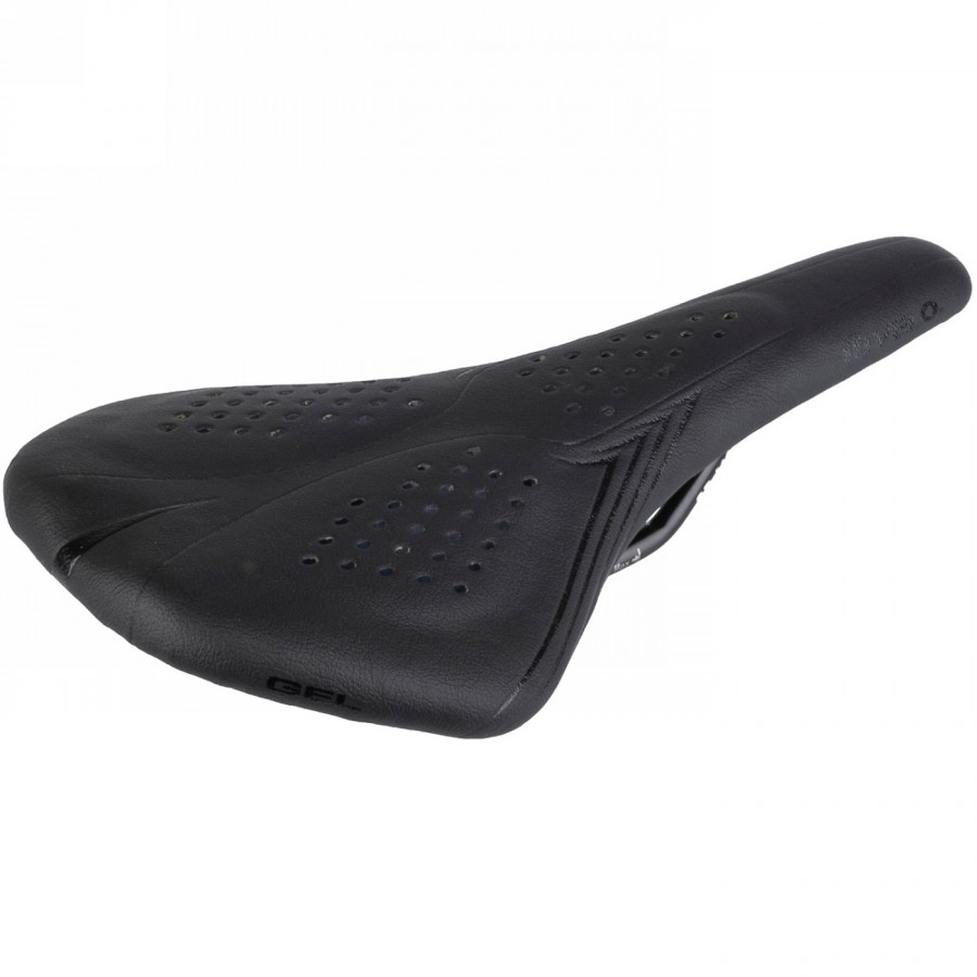 selle velo, air thru,noir mat avec logos brillants, avec gel honeycomb, 268 gr, sur carte - 1