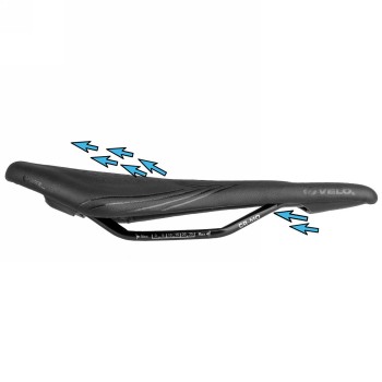 Saddle velo, air thru,black matt with shiny logos, with honeycomb gel, 268 gr, on card - 2