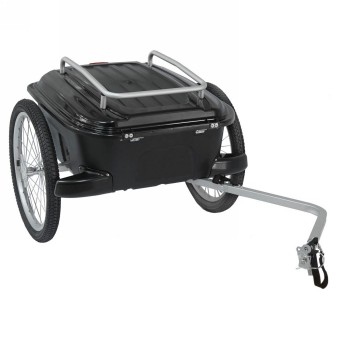 Luggage bike trailer stalwart carry box m-wave, aluminium frame, black, 20' wheels, 70l capacity, security lock, - 1