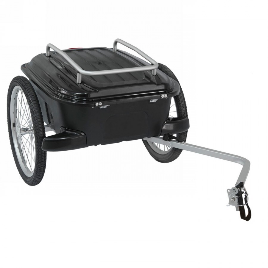 Luggage bike trailer stalwart carry box m-wave, aluminium frame, black, 20' wheels, 70l capacity, security lock, - 1