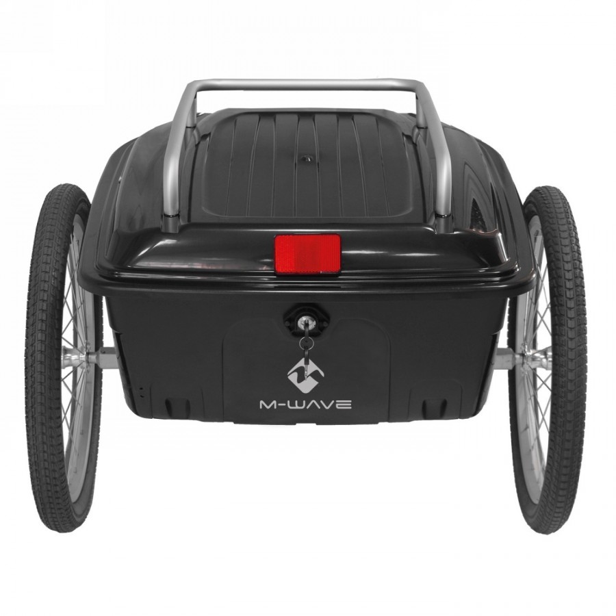 Luggage bike trailer stalwart carry box m-wave, aluminium frame, black, 20' wheels, 70l capacity, security lock, - 4