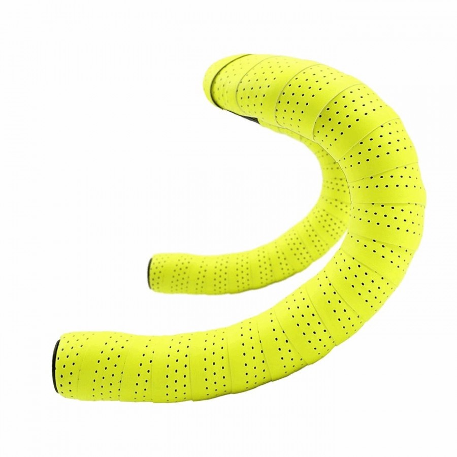 Eolo soft handlebar tape drilled 3mm in pu+eva yellow fluo - 1