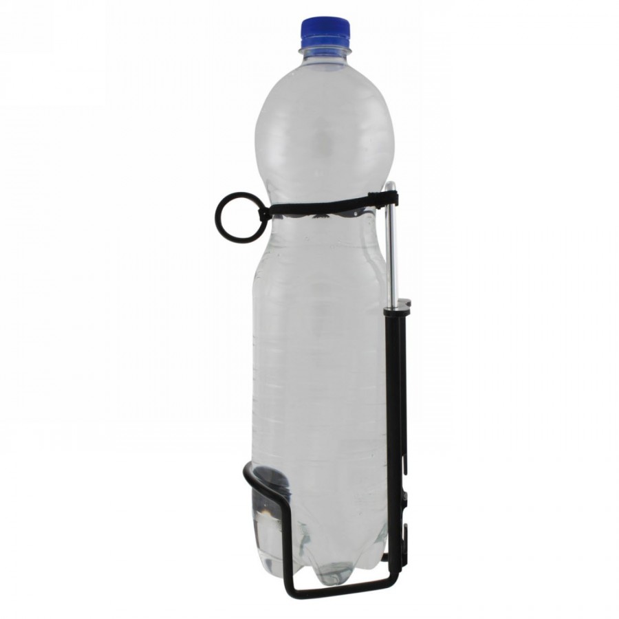 Portabidón, aluminio, negro/plateado, para botellas para mascotas de 1500 cc con un diámetro de aprox. 88 mm, altura ajustable a