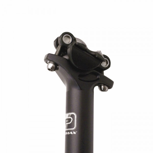 Seatpost 31,6mm x 400mm in black aluminum adjustable with 2 screws - 1