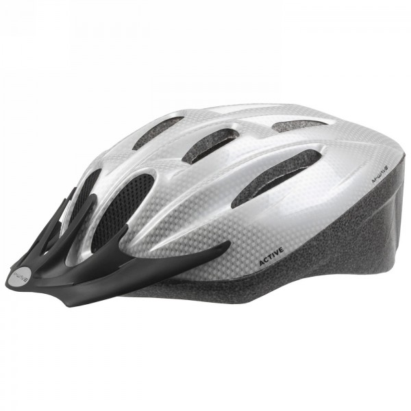 Helmet for adults/youths, active, design: white carbon, size m 53 - 57 cm, with ring system, box - 1