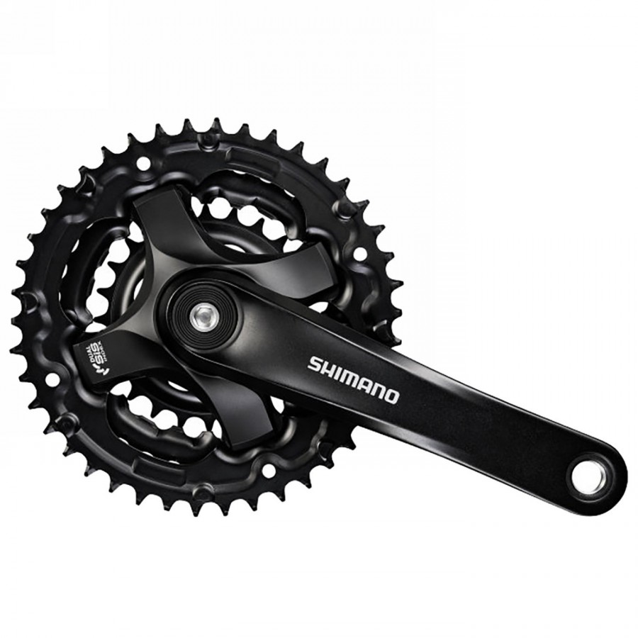 Crankset, shimano fc-ty501, for rear 6/7/8-speed, 170mm, 42x34x24t w/o cg, w/o crank fixing bolt, black, bulk - 1