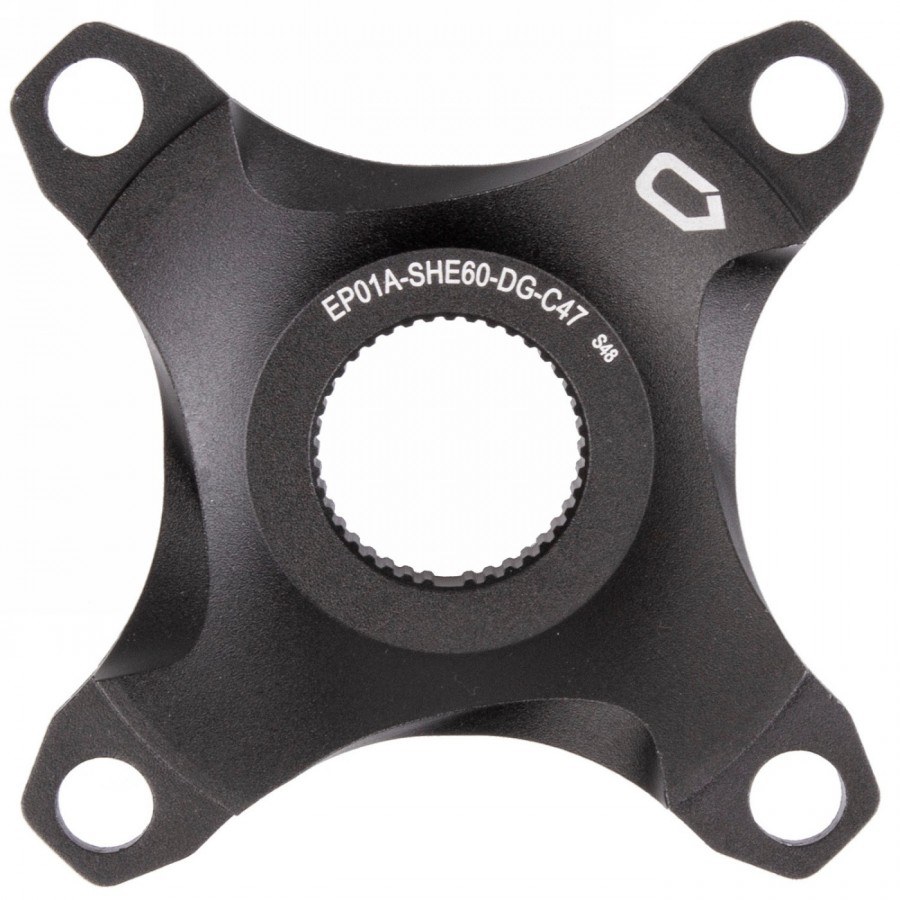 Spider, for shimano e6000 system, for chainline 47 mm, aluminium, for chain guard, black anodised, on euro hole card - 1