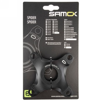 Spider, für shimano e6000 system, für kettenlinie 47 mm, alu, für kettenschutz, schwarz eloxiert, auf eurolochkarte - 2