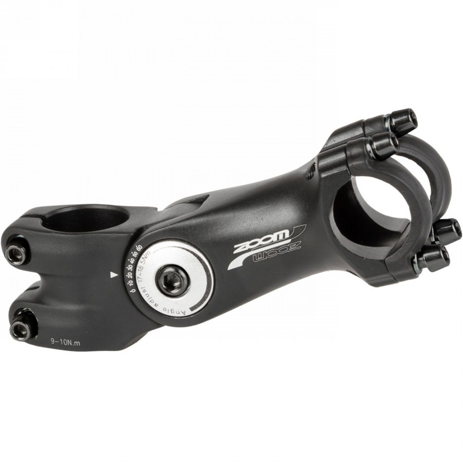 Ahead stem zoom, adjustable, aluminium, only 267g, black with black clamp, 1.1/8'(28.6mm), 41/105 mm, 31.8 mm, mv - 1