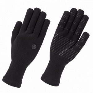 Merino-handschuhe aus schwarzem silikon, größe s - 1