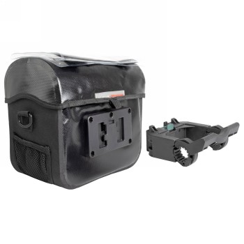 Waterproof handlebar bag 'ottawa', with map sleeve, black, with clip on handlebar adapter for handlebar diameter 22.0 - 31.8 mm 